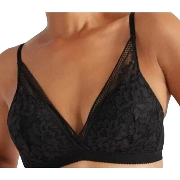 Knix Deep V Neck Lace Bralette Black Women's Medium - Picture 7 of 7